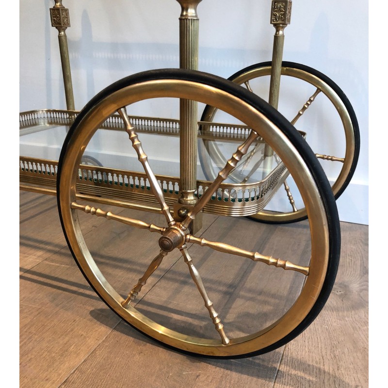 Neoclassical Style Brass Drinks Trolley by Maison Jansen, Circa 1940