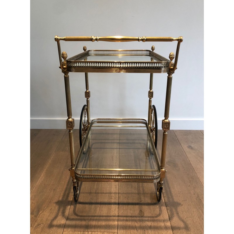 Neoclassical Style Brass Drinks Trolley by Maison Jansen, Circa 1940