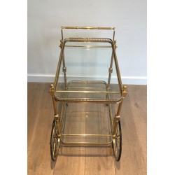 Table Roulante de Style Néoclassique en Laiton de la Maison Jansen, Vers 1940