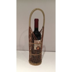 Wicker Bottle Holder, French Work, Circa 1970