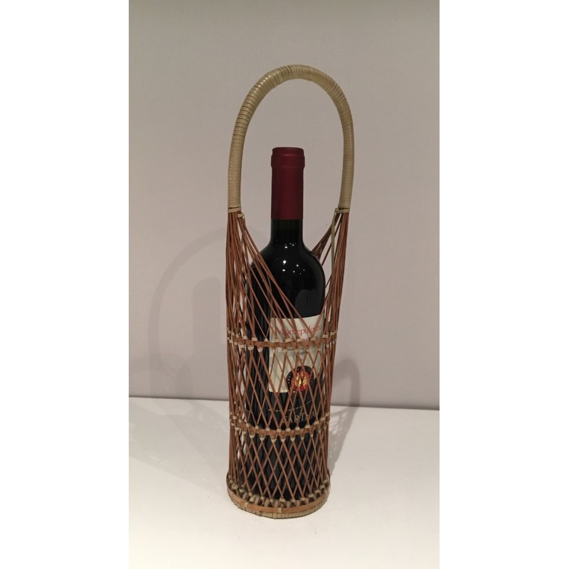 Wicker Bottle Holder, French Work, Circa 1970