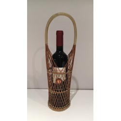 Wicker Bottle Holder, French Work, Circa 1970