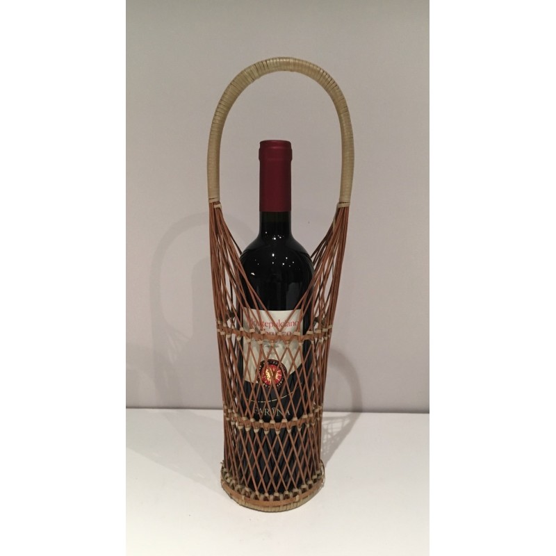 Wicker Bottle Holder, French Work, Circa 1970