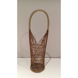 Wicker Bottle Holder, French Work, Circa 1970