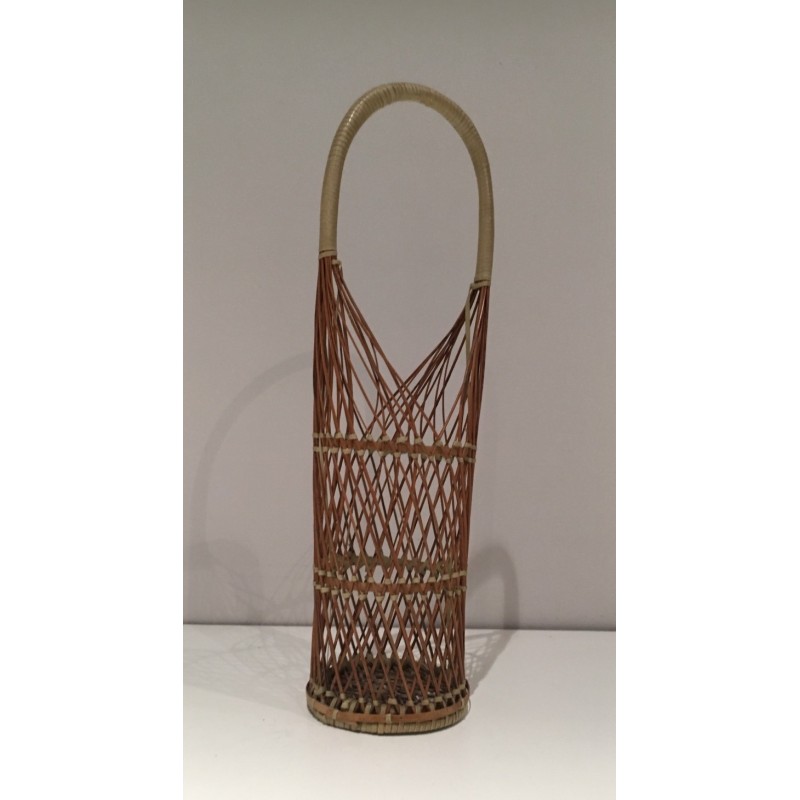 Wicker Bottle Holder, French Work, Circa 1970
