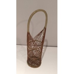 Wicker Bottle Holder, French Work, Circa 1970