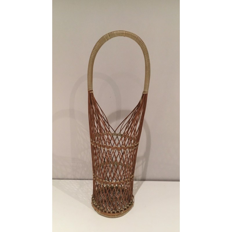Wicker Bottle Holder, French Work, Circa 1970