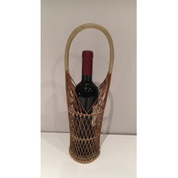 Wicker Bottle Holder, French Work, Circa 1970