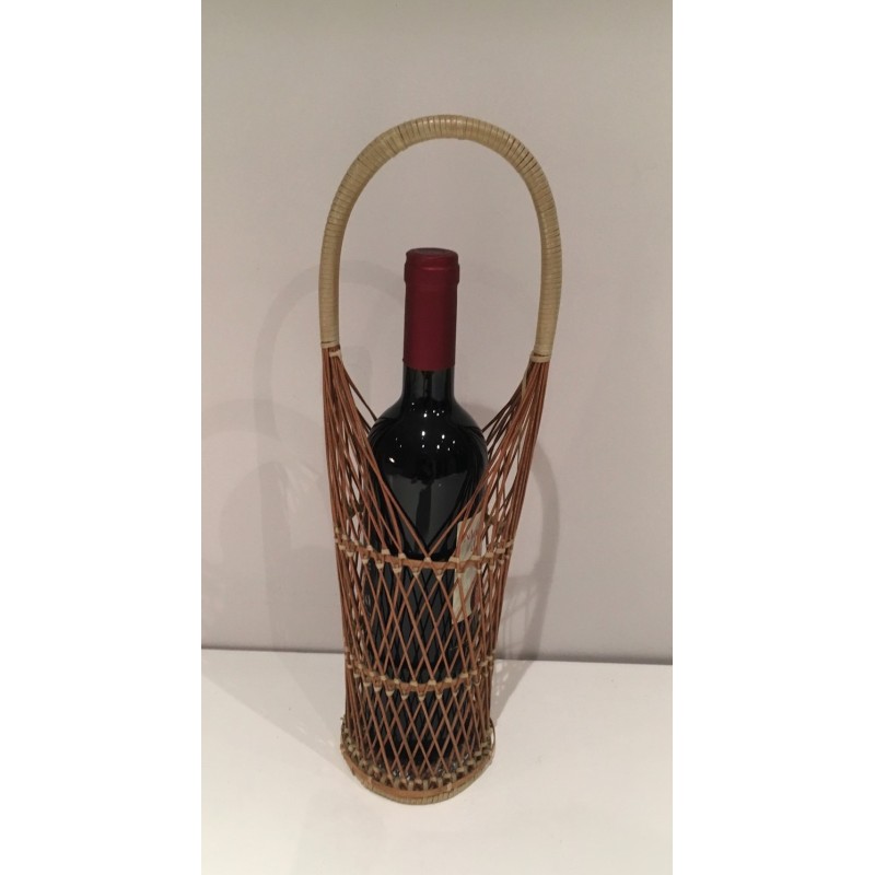 Wicker Bottle Holder, French Work, Circa 1970