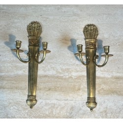 Paire d'Appliques de Style Empire en Bronze Modèle Aux Carquois