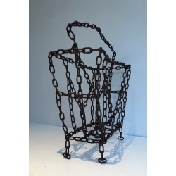 Porte-Revues en Chaînes Soudées, Travail Français, Vers 1950