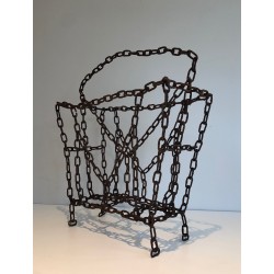 Porte-Revues en Chaînes Soudées, Travail Français, Vers 1950