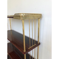 Neoclassical Style Mahogany and Brass Shelves Unit, Attributed to Maison Jansen, Circa 1940