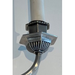 Pair of Louis XVI Style Silvered Metal Three-Arm Wall Lights | French Work, circa 1900