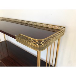 Neoclassical Style Mahogany and Brass Shelves Unit, Attributed to Maison Jansen, Circa 1940