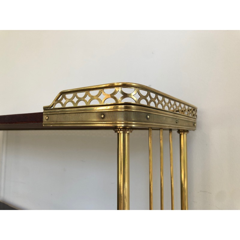 Étagère de Style Néoclassique en Acajou et Laiton, Attribuée à la Maison Jansen, Vers 1940
