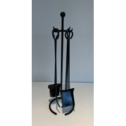 Nécessaire de Feu Design Moderniste en Métal Laqué, Travail Français, Vers 1970