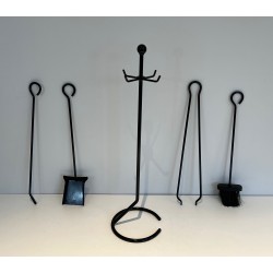 Nécessaire de Feu Design Moderniste en Métal Laqué, Travail Français, Vers 1970