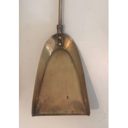 Neoclassical Style Brass Fireplace Tools Set, Pineapple Model, in the Style of Maison Jansen, Circa 1970