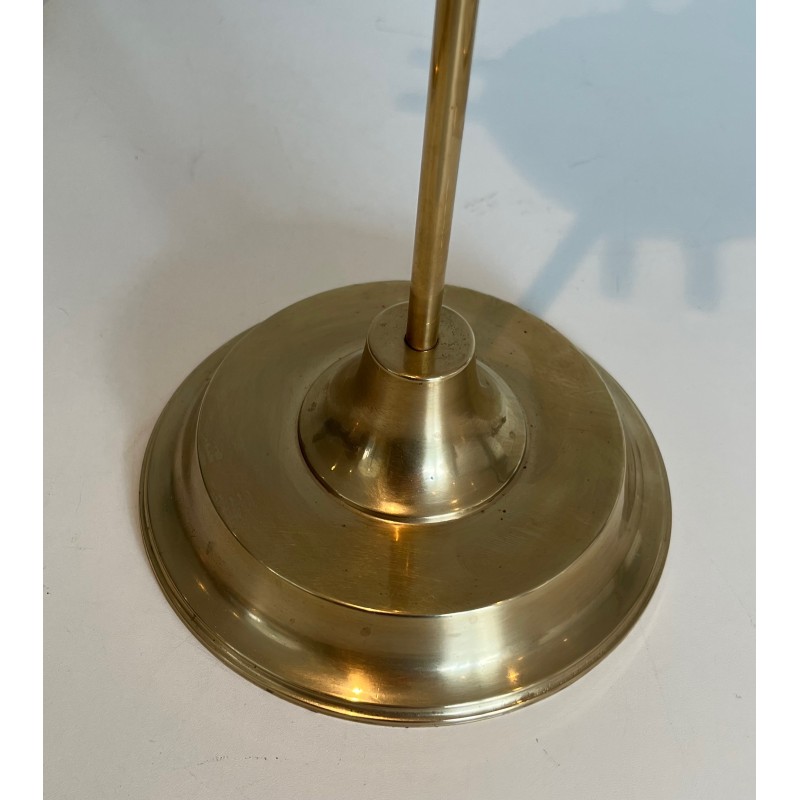 Neoclassical Style Brass Fireplace Tools Set, French Work, Circa 1940