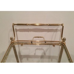 Neoclassical Style Brass Drinks Trolley with Removable Trays by Maison Jansen, Circa 1940