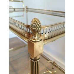 Neoclassical Style Brass Drinks Trolley with Removable Trays by Maison Jansen, Circa 1940