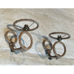 Pair of Rope Wall Sconces by Audoux & Minet | French Work, circa 1950