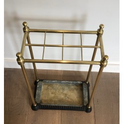 Rectangular Brass and Cast Iron Umbrella Stand, French Work, Circa 1900