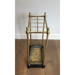 Rectangular Brass and Cast Iron Umbrella Stand, French Work, Circa 1900