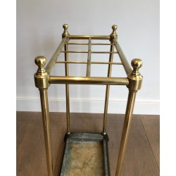 Rectangular Brass and Cast Iron Umbrella Stand, French Work, Circa 1900