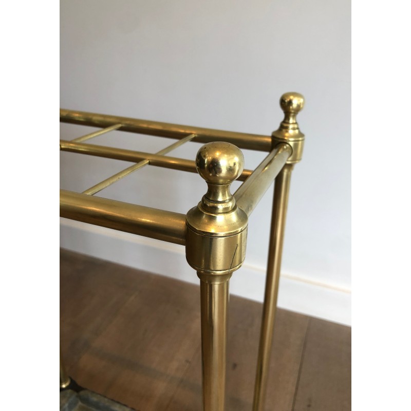 Rectangular Brass and Cast Iron Umbrella Stand, French Work, Circa 1900