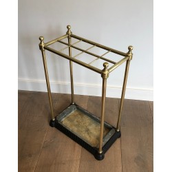 Rectangular Brass and Cast Iron Umbrella Stand, French Work, Circa 1900