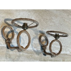 Pair of Rope Wall Sconces by Audoux & Minet | French Work, circa 1950