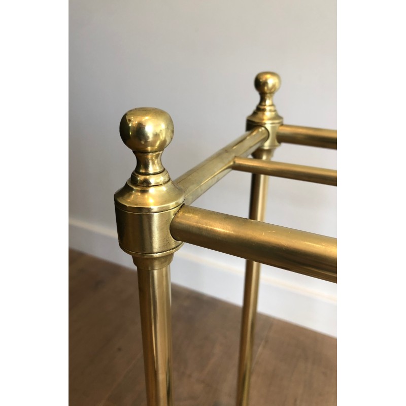 Rectangular Brass and Cast Iron Umbrella Stand, French Work, Circa 1900