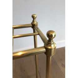 Rectangular Brass and Cast Iron Umbrella Stand, French Work, Circa 1900