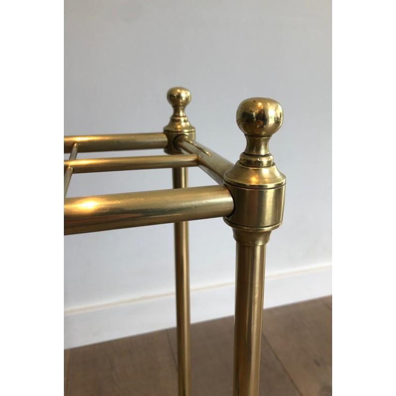Rectangular Brass and Cast Iron Umbrella Stand, French Work, Circa 1900