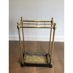 Rectangular Brass and Cast Iron Umbrella Stand, French Work, Circa 1900