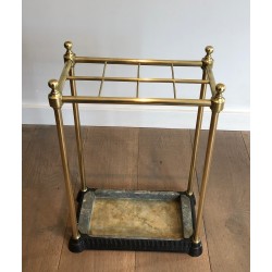 Rectangular Brass and Cast Iron Umbrella Stand, French Work, Circa 1900
