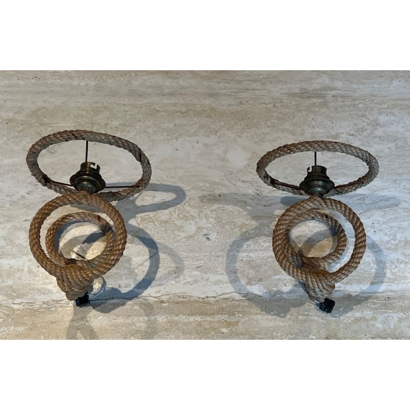 Pair of Rope Wall Sconces by Audoux & Minet | French Work, circa 1950