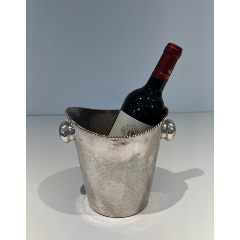 Seau à Champagne en Métal Argenté, Travail Français, Vers 1930