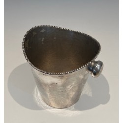 Seau à Champagne en Métal Argenté, Travail Français, Vers 1930