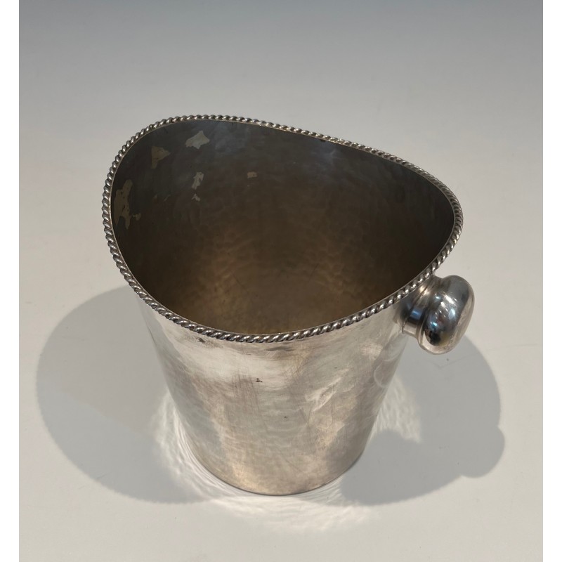 Seau à Champagne en Métal Argenté, Travail Français, Vers 1930
