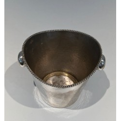 Seau à Champagne en Métal Argenté, Travail Français, Vers 1930