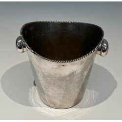 Seau à Champagne en Métal Argenté, Travail Français, Vers 1930