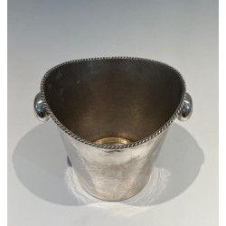Seau à Champagne en Métal Argenté, Travail Français, Vers 1930