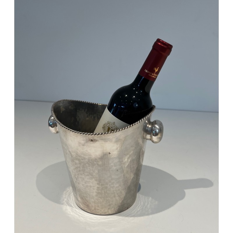 Seau à Champagne en Métal Argenté, Travail Français, Vers 1930