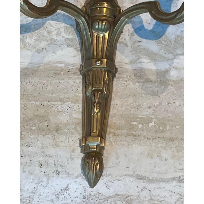 Suite de Quatre Appliques en Bronze Style Louis XVI | Travail Français, vers 1940