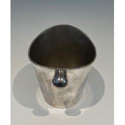 Seau à Champagne en Métal Argenté, Travail Français, Vers 1930