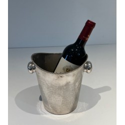 Seau à Champagne en Métal Argenté, Travail Français, Vers 1930