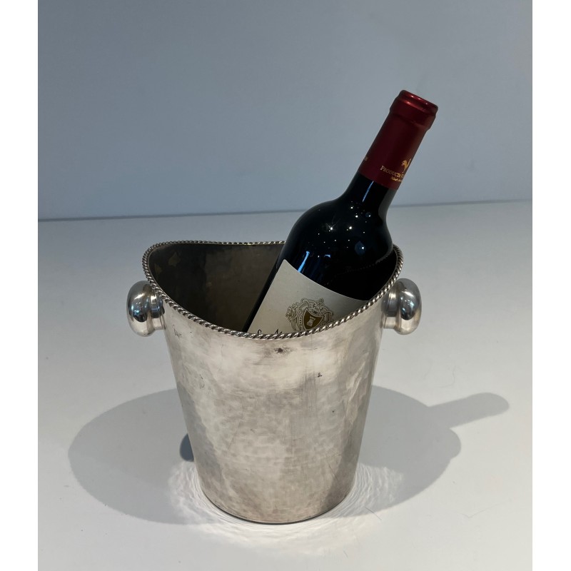 Seau à Champagne en Métal Argenté, Travail Français, Vers 1930